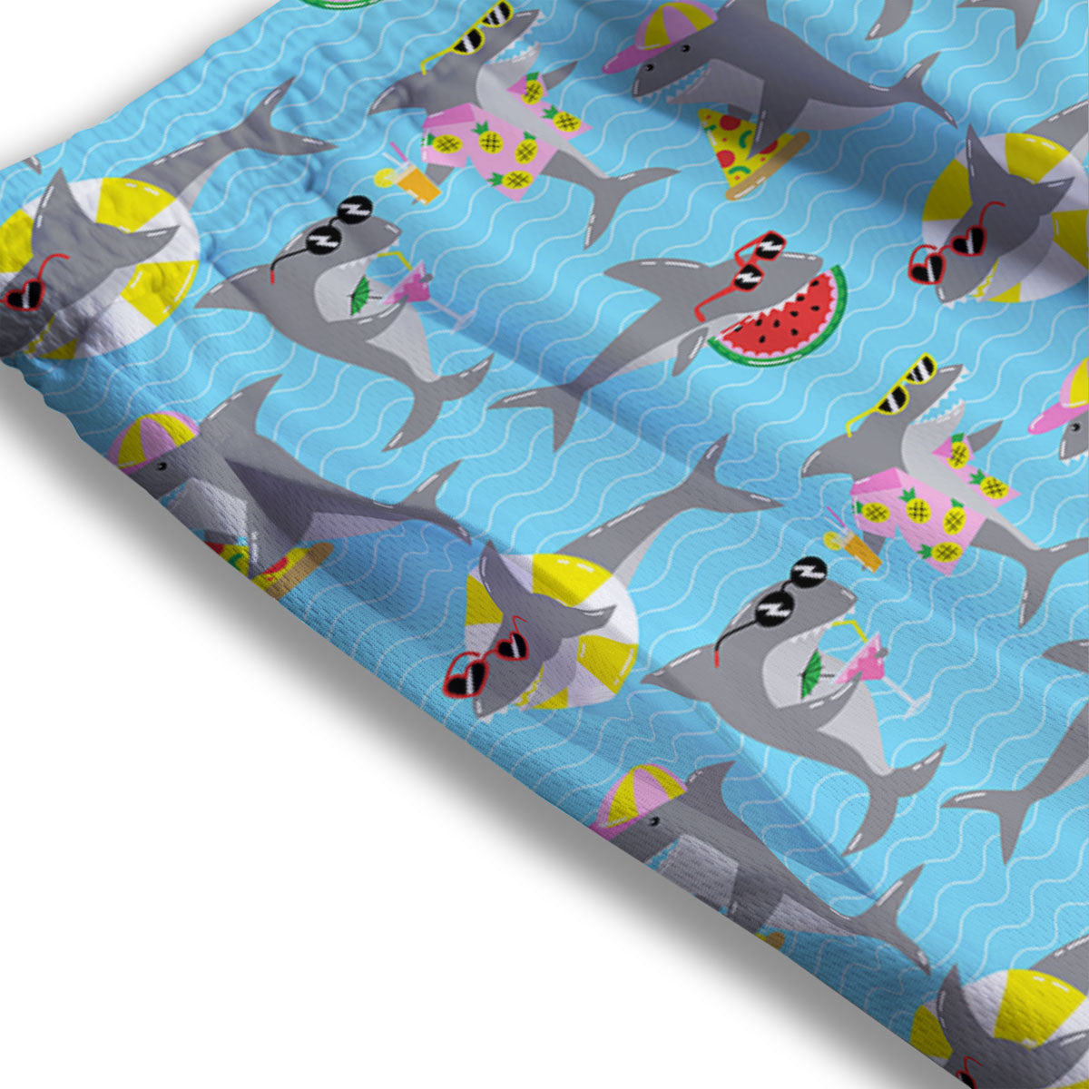 Rooster Embroidery Print Pattern Mesh Shorts