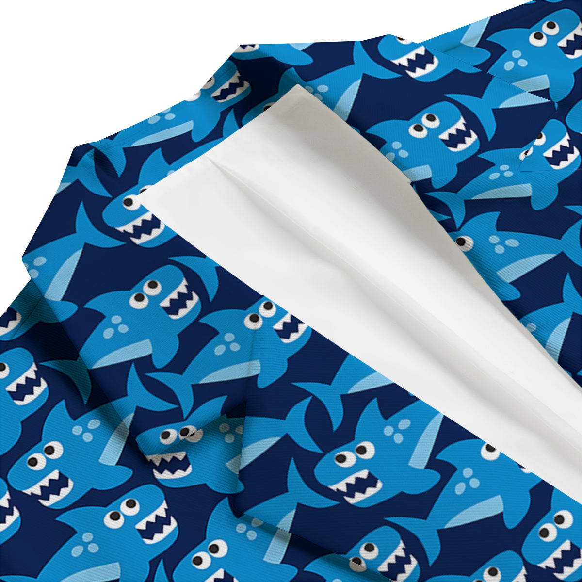 Shark Circling Cartoon Pattern Print Men's Blazer-grizzshop