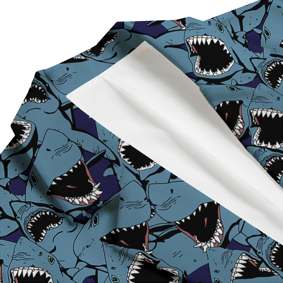 Shark Circling Pattern Print Men's Blazer-grizzshop