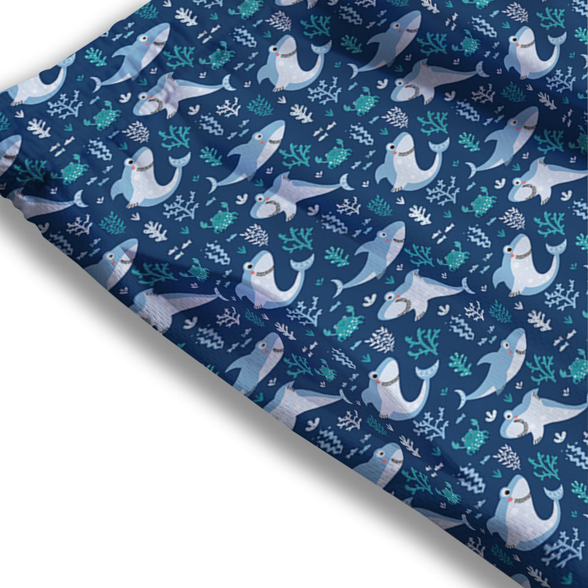 Shark Cute Print Pattern Mesh Shorts