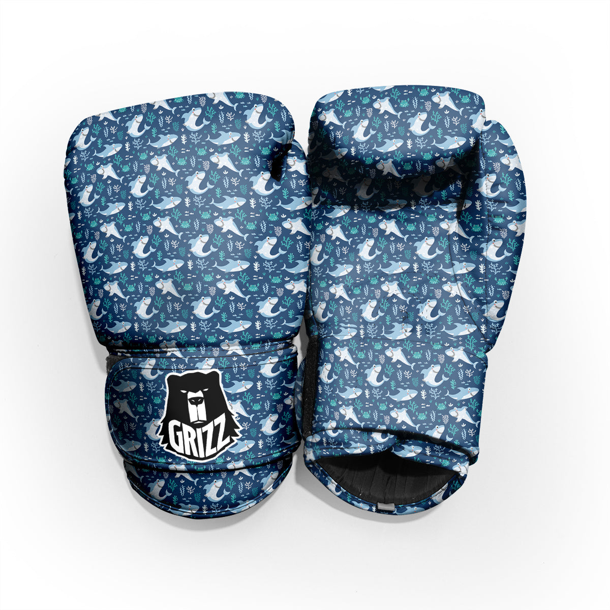 Shark Cute Print Pattern Sparring Gloves-grizzshop
