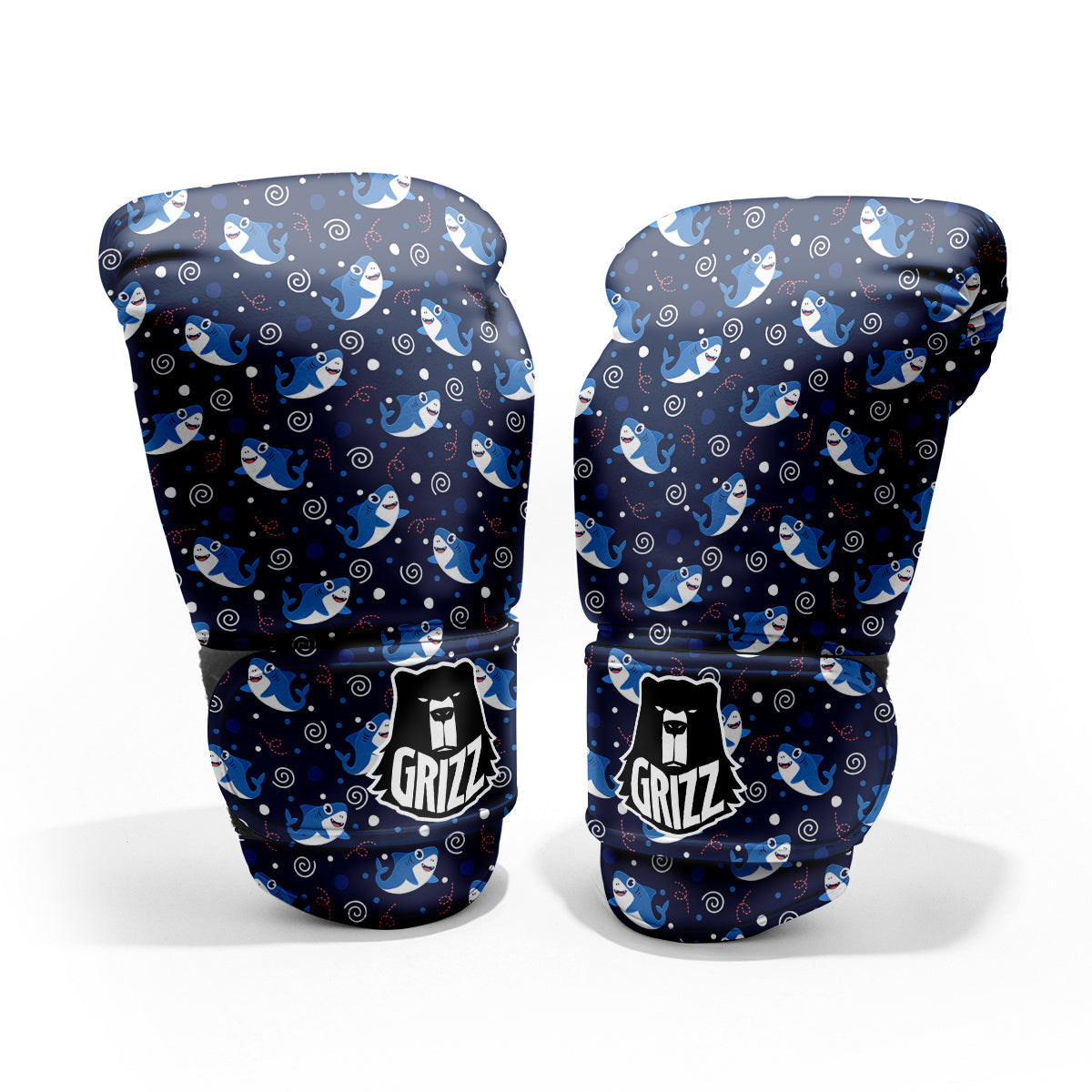 Shark Cute White Print Pattern Pro Boxing Glove