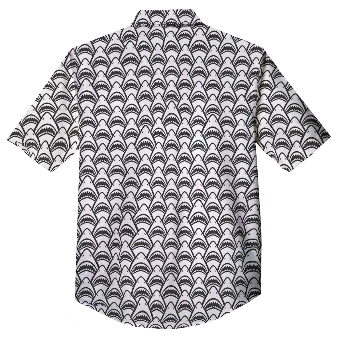 Shark Doodle Print Pattern Button Up Shirt-grizzshop