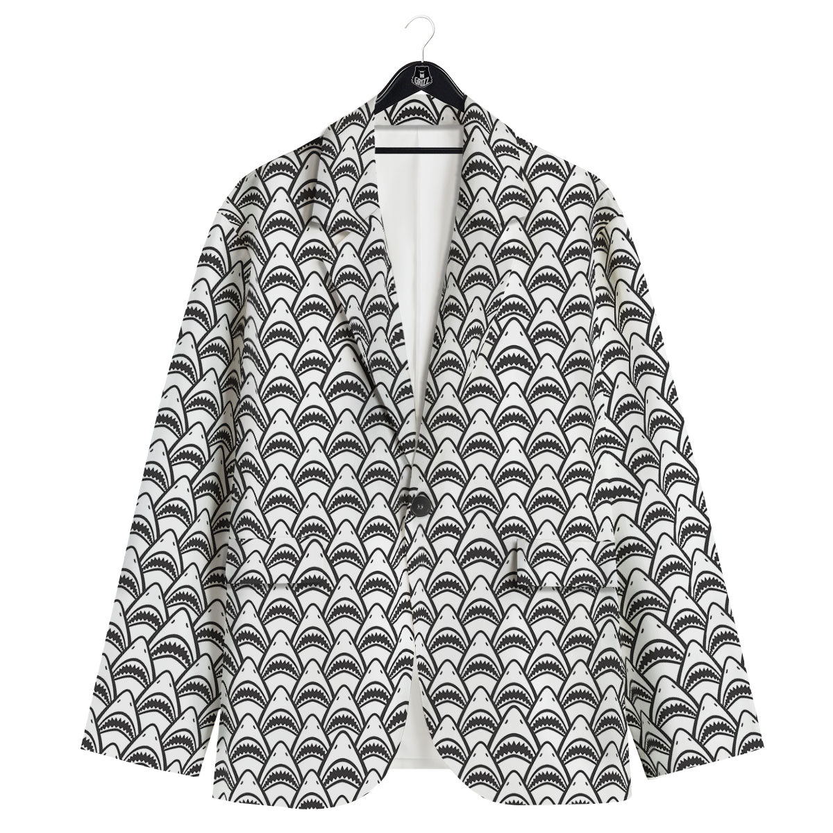 Shark Doodle Print Pattern Men's Sport Coat-grizzshop