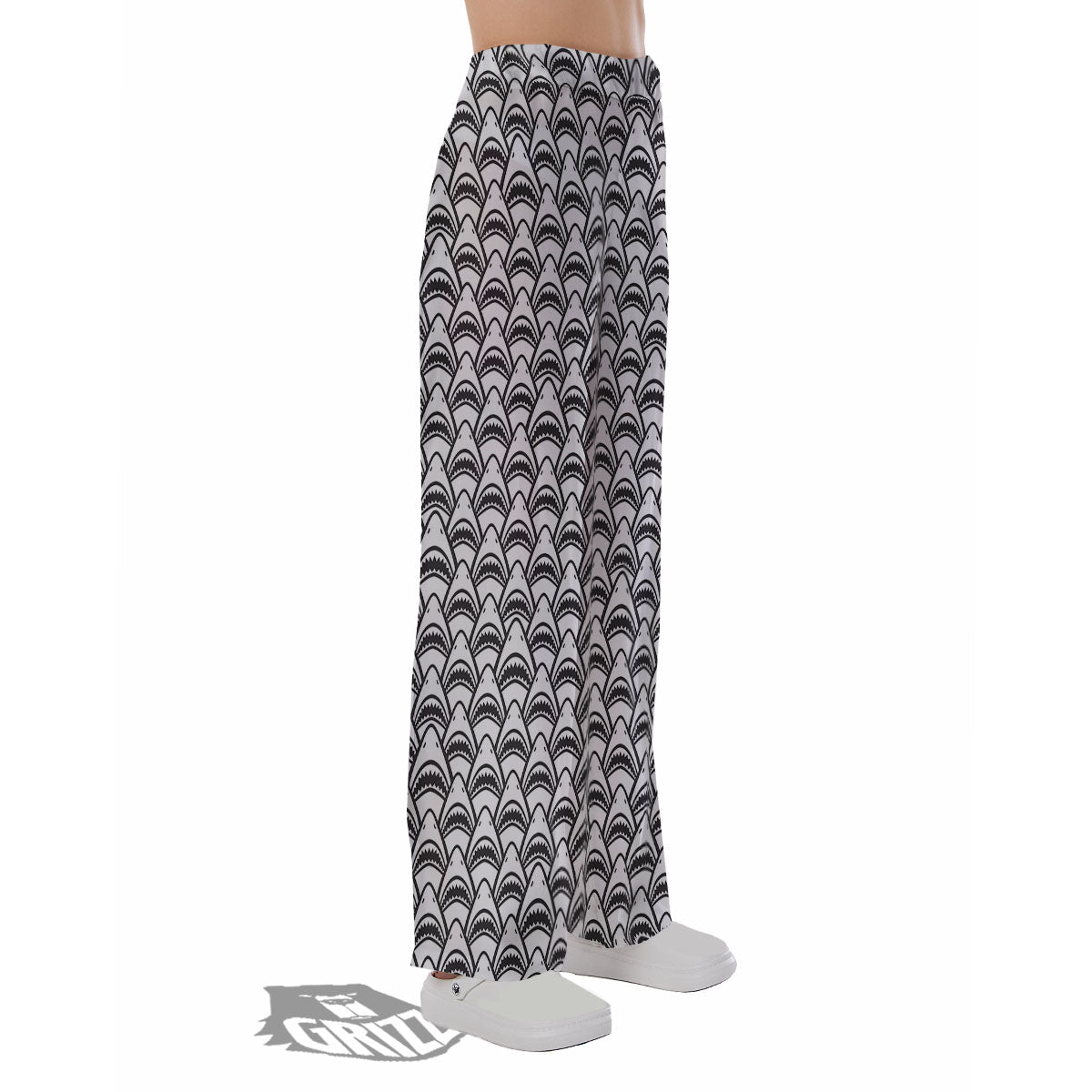 Shark Doodle Print Pattern Pajama Pants-grizzshop