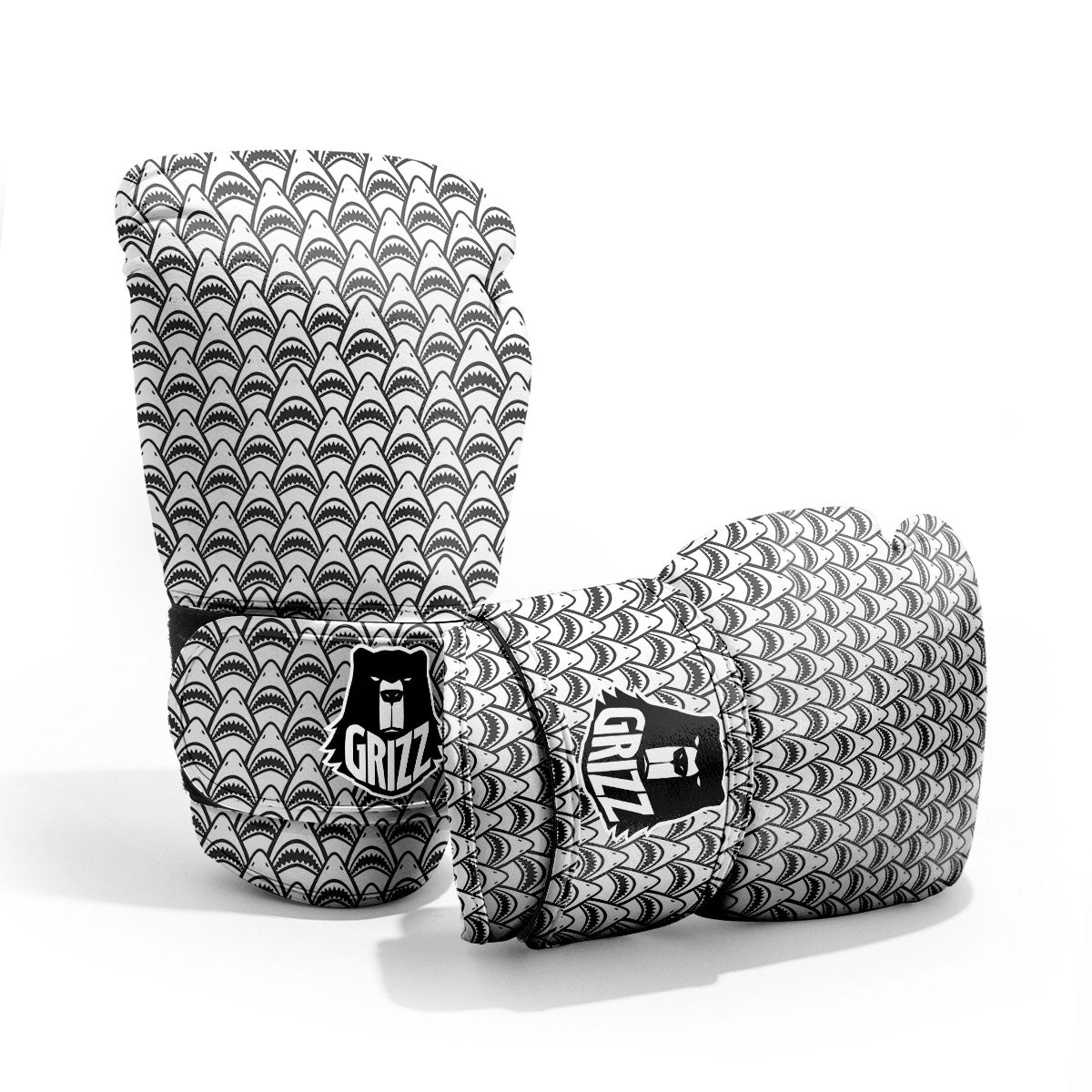Shark Doodle Print Pattern Pro Boxing Glove