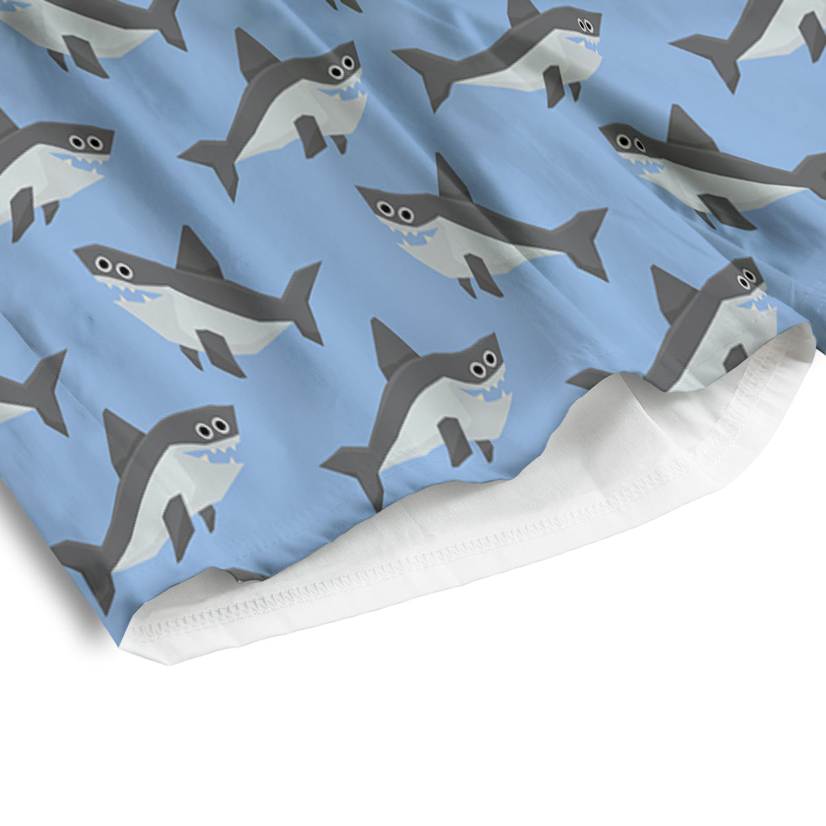 Shark Grey And White Print Pattern Men's Athletic Shorts