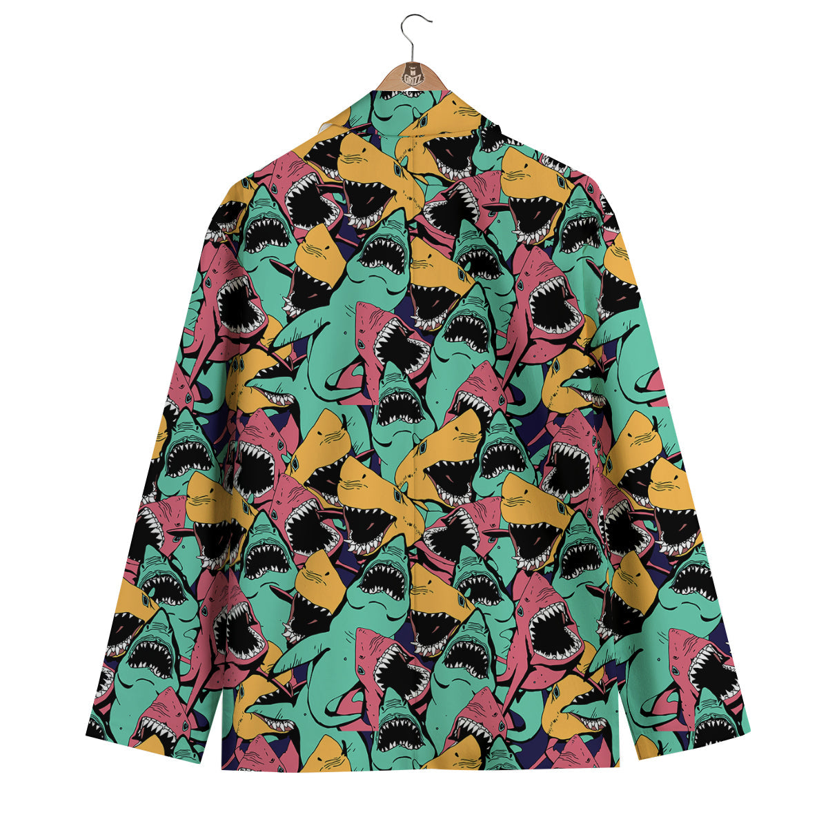 Shark Print Pattern Men's Blazer-grizzshop
