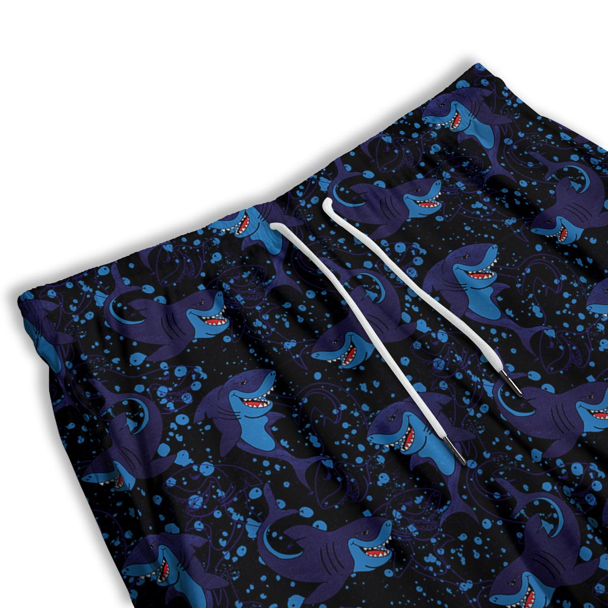 Shark Smiley Print Pattern Men's Athletic Shorts
