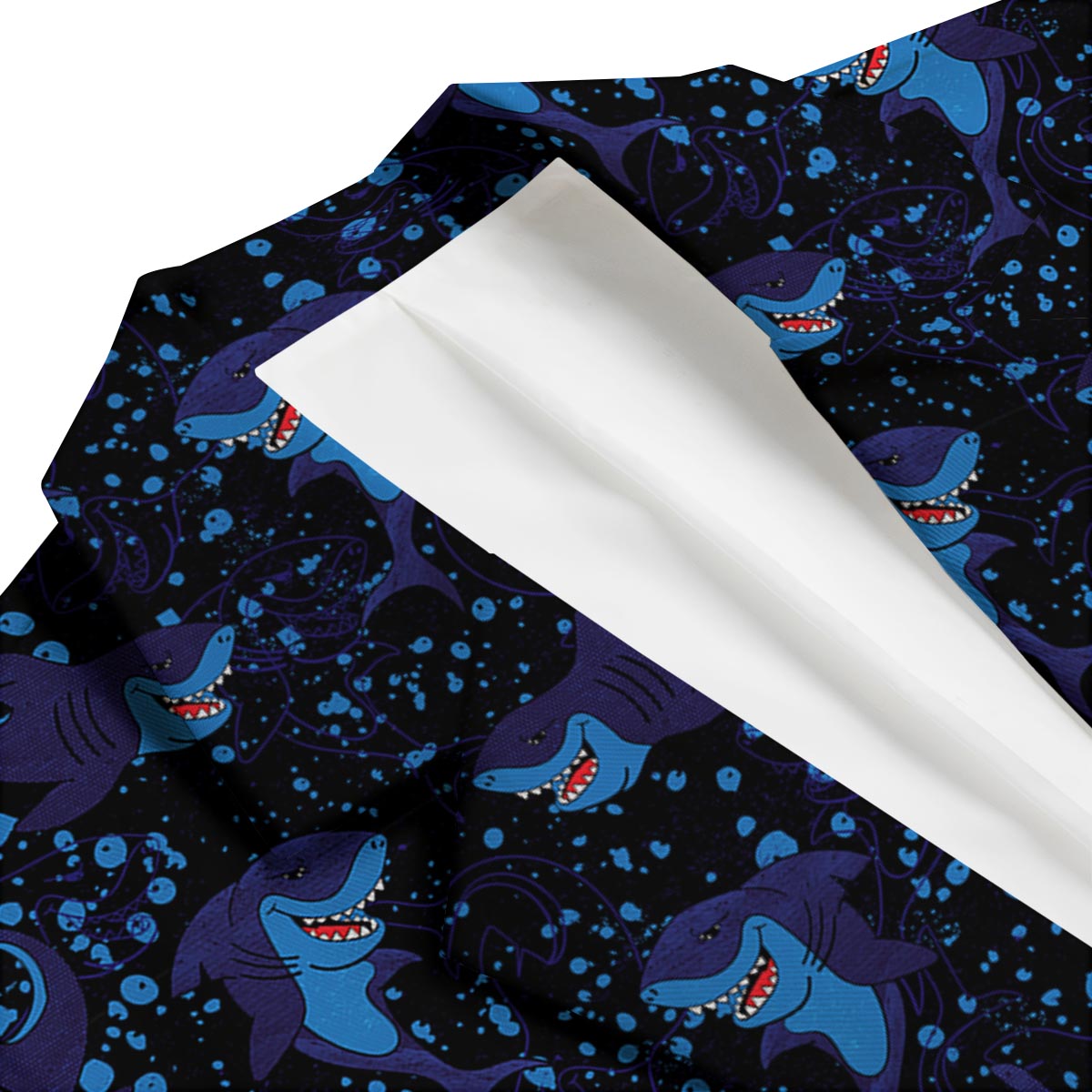 Shark Smiley Print Pattern Men's Blazer-grizzshop