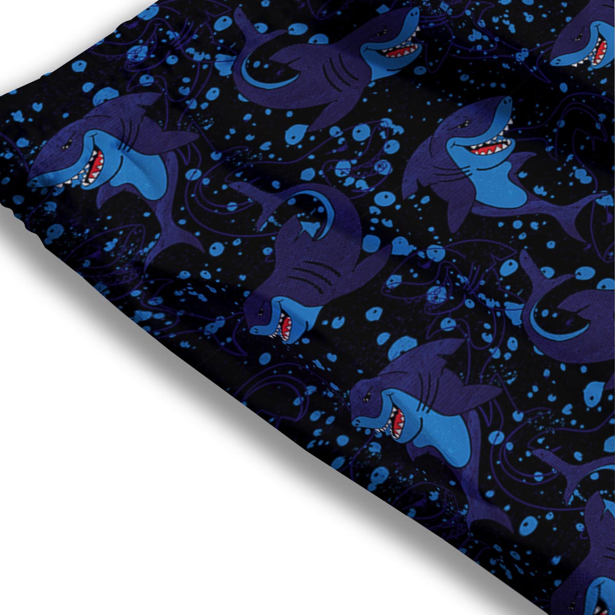 Shark Smiley Print Pattern Mesh Shorts