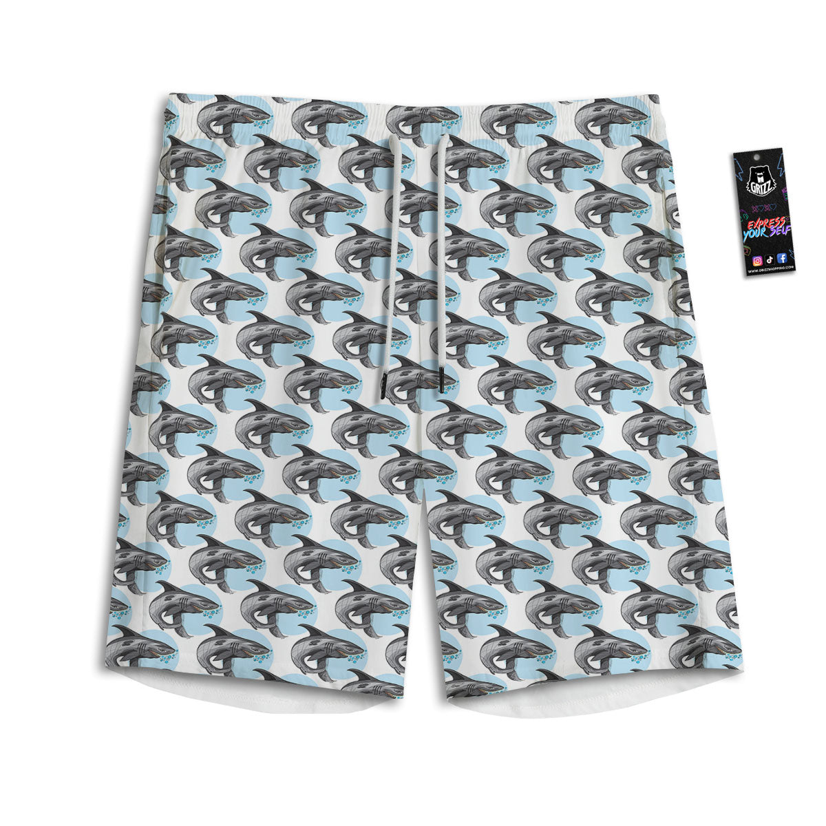 Snakeskin Orange Print Pattern Men's Athletic Shorts