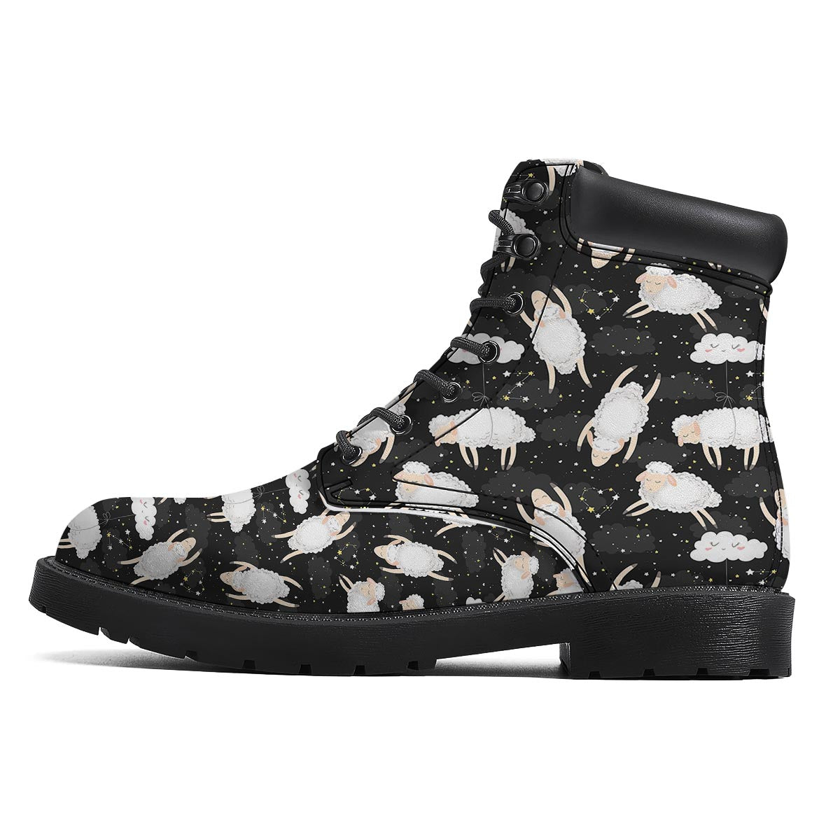 Sheep And Star Print Pattern Boots-grizzshop