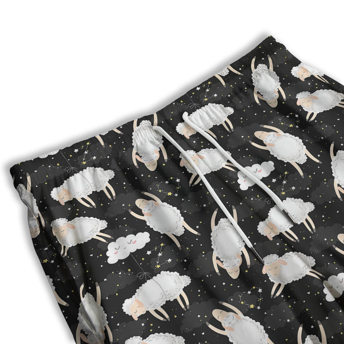 Sheep And Star Print Pattern Men's Athletic Shorts