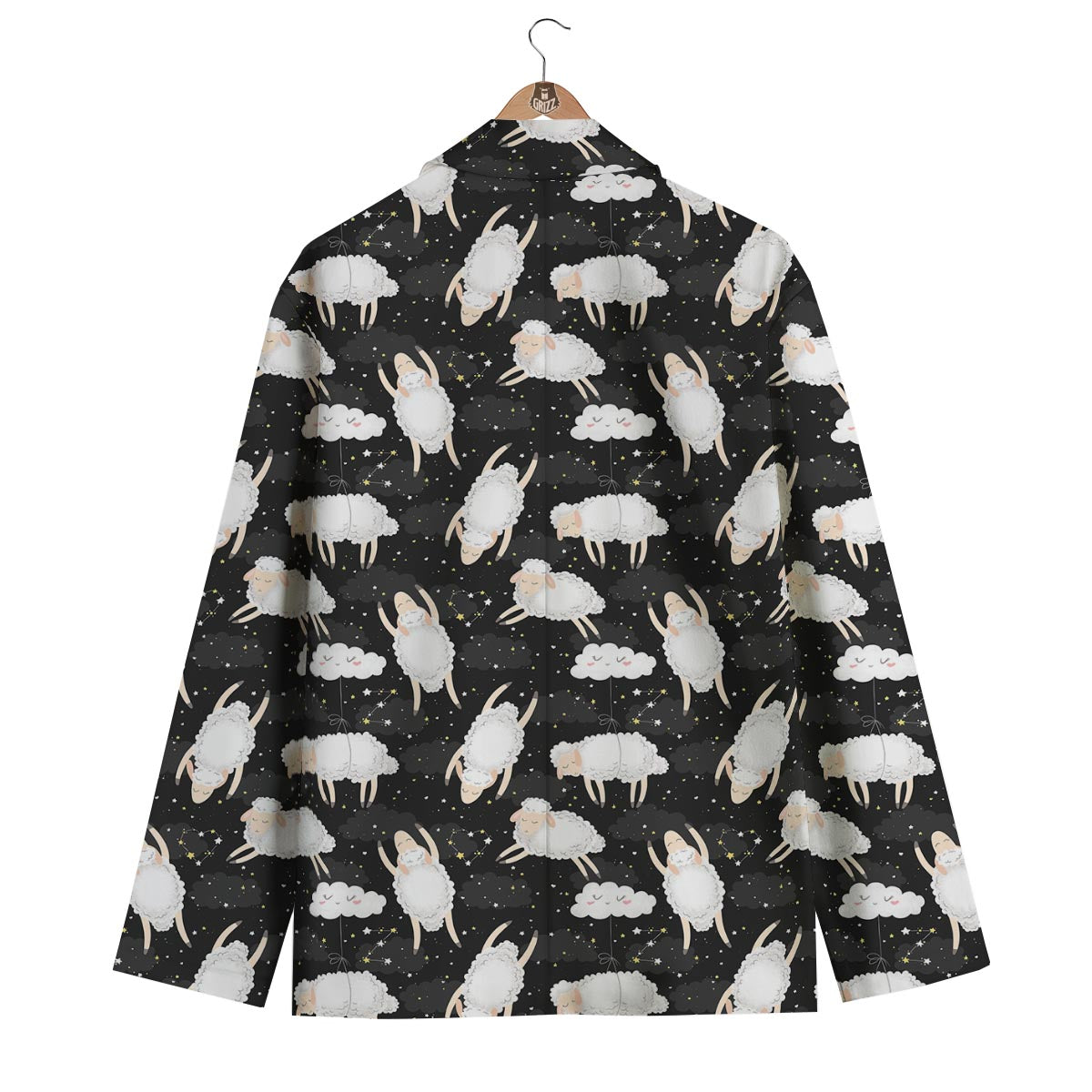 Sheep And Star Print Pattern Men's Blazer-grizzshop