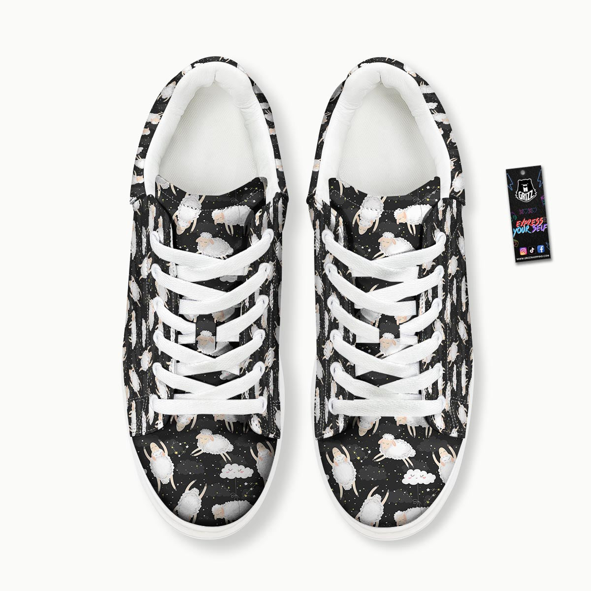 Sheep And Star Print Pattern Platform Shoes-grizzshop