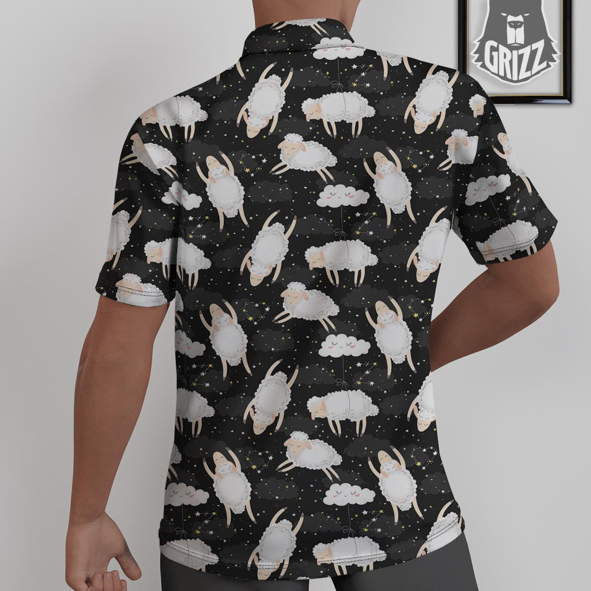 Sheep And Star Print Pattern Untucked Shirts-grizzshop