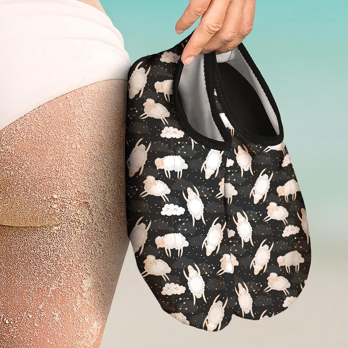 Sheep And Star Print Pattern Water Shoes-grizzshop