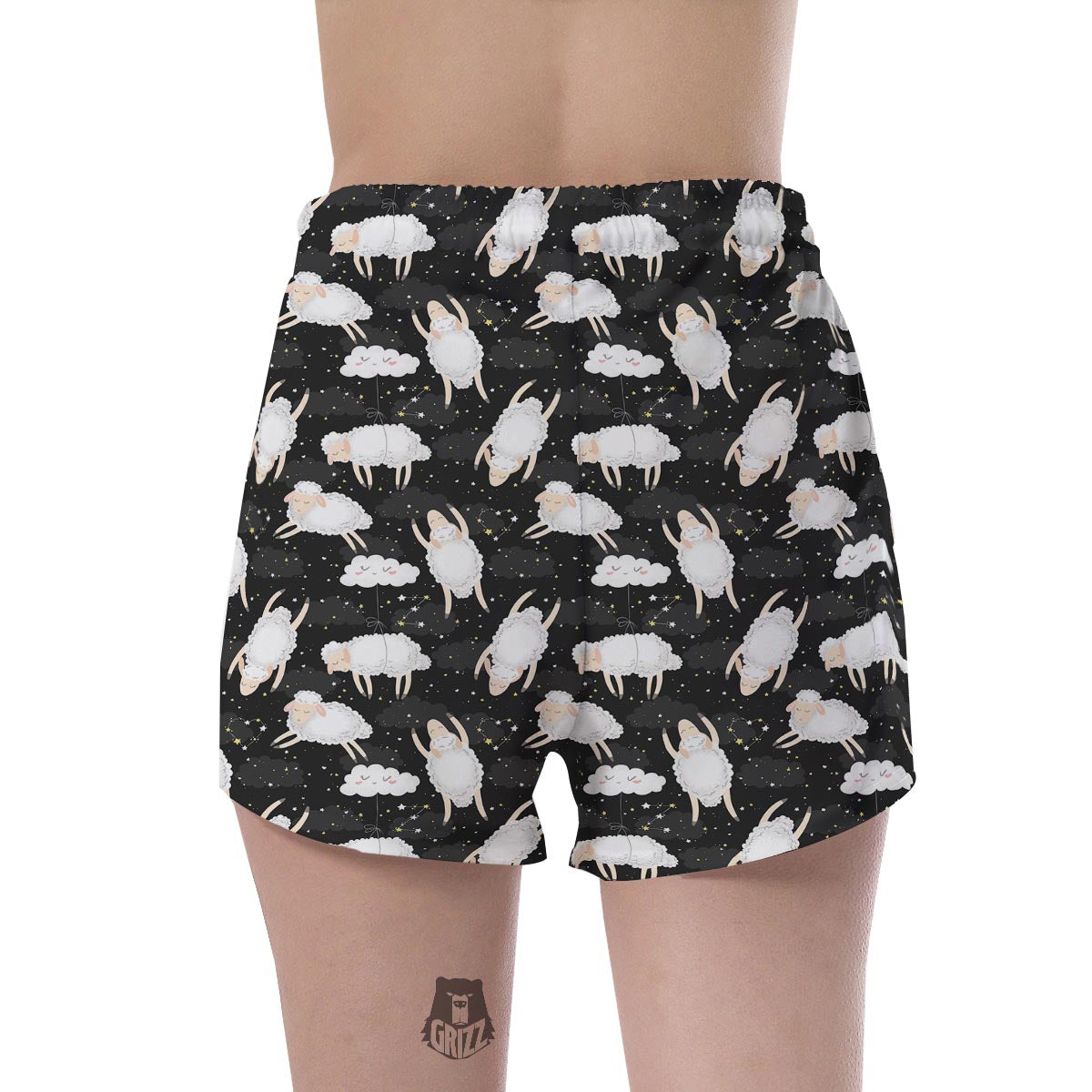 Sheep And Star Print Pattern Women's Shorts-grizzshop