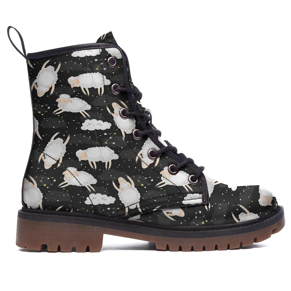 Sheep And Star Print Pattern Work Boots-grizzshop