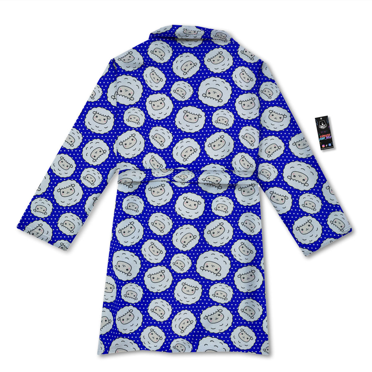 Sheep Cartoon Print Pattern Bathrobe-grizzshop