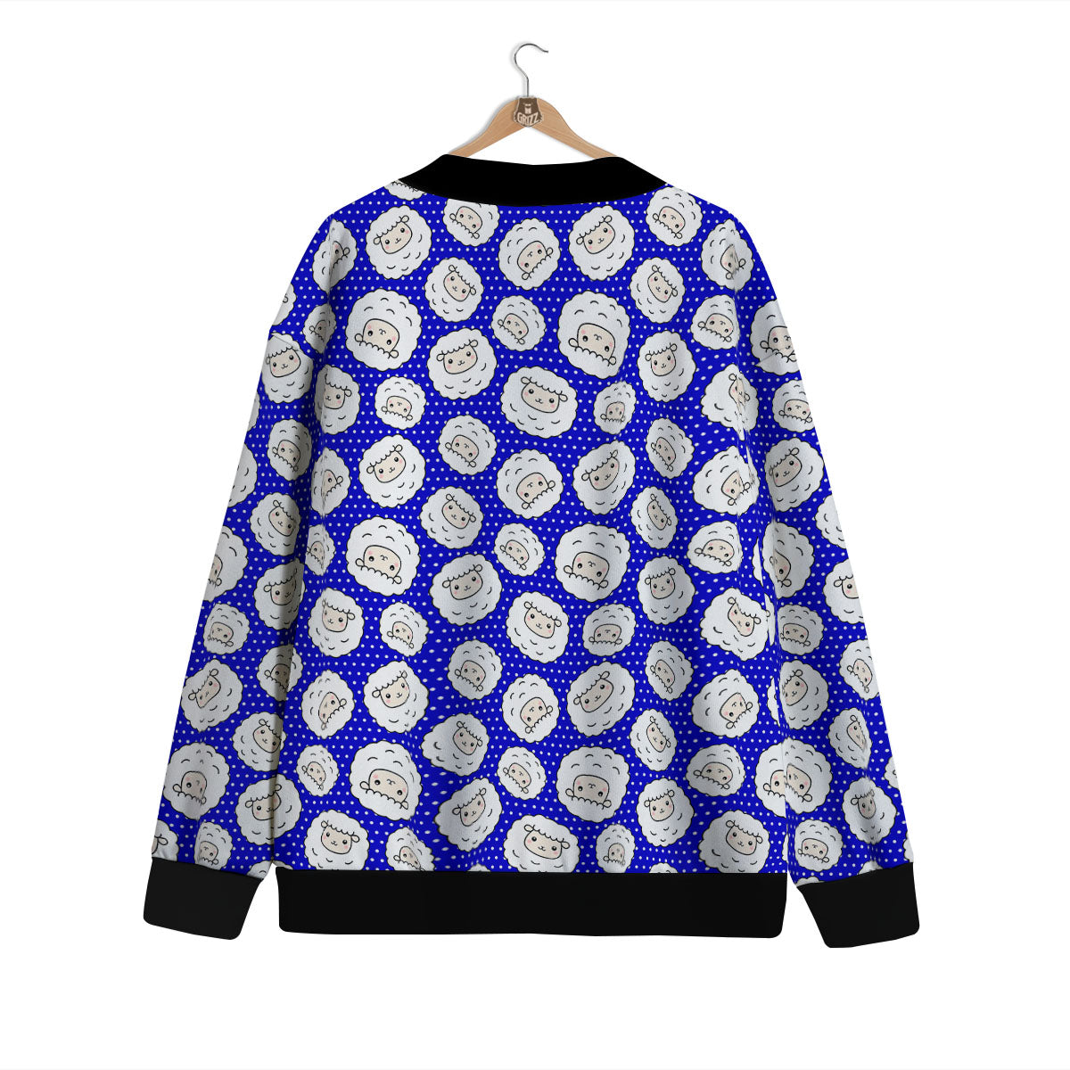 Sheep Cartoon Print Pattern Cardigan-grizzshop
