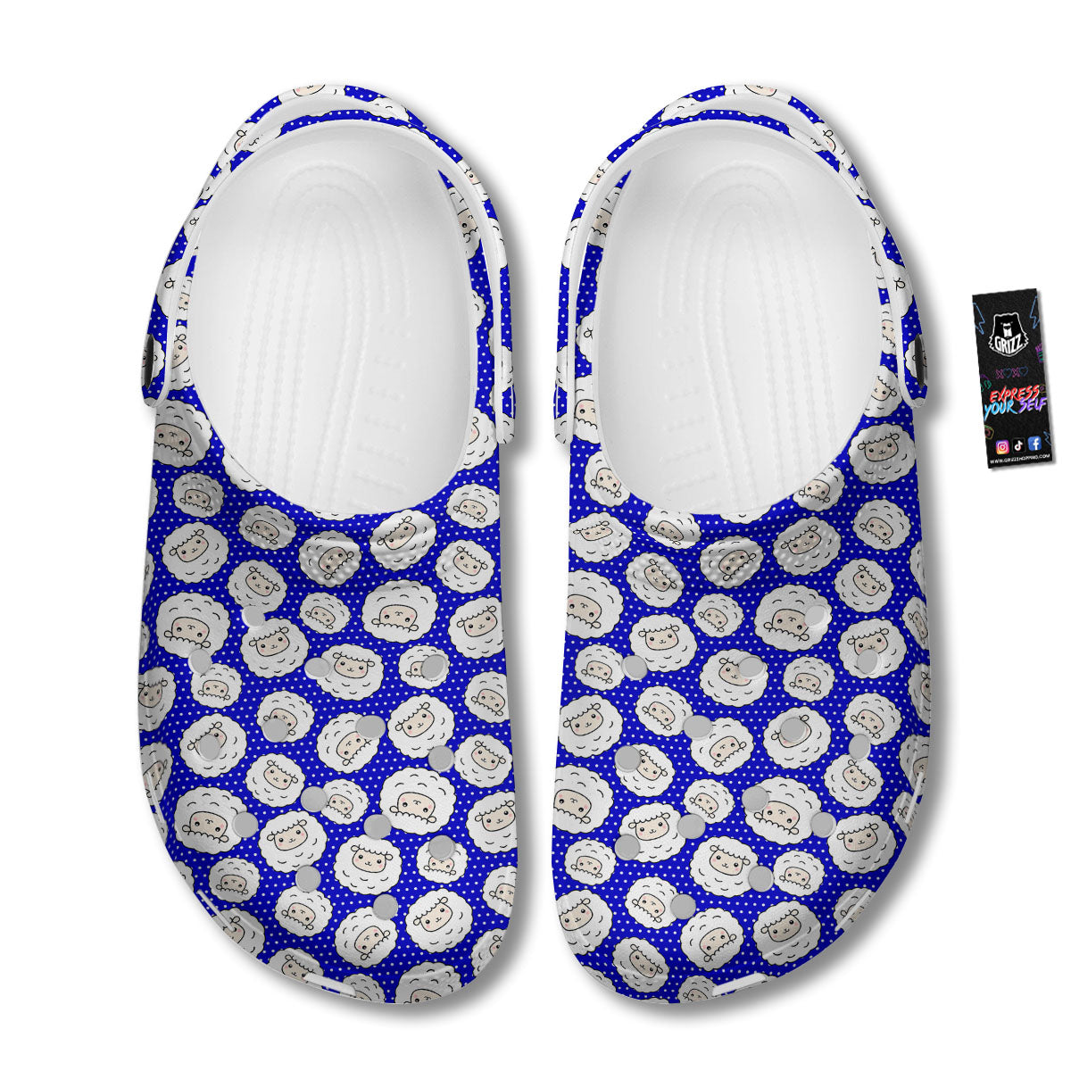 Sheep Cartoon Print Pattern Clog-grizzshop