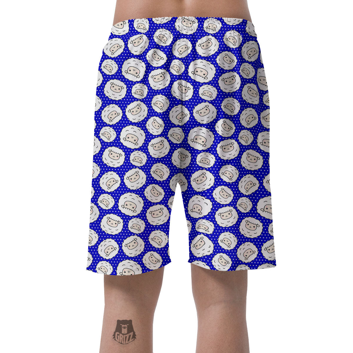 Sheep Cartoon Print Pattern Men's Shorts-grizzshop