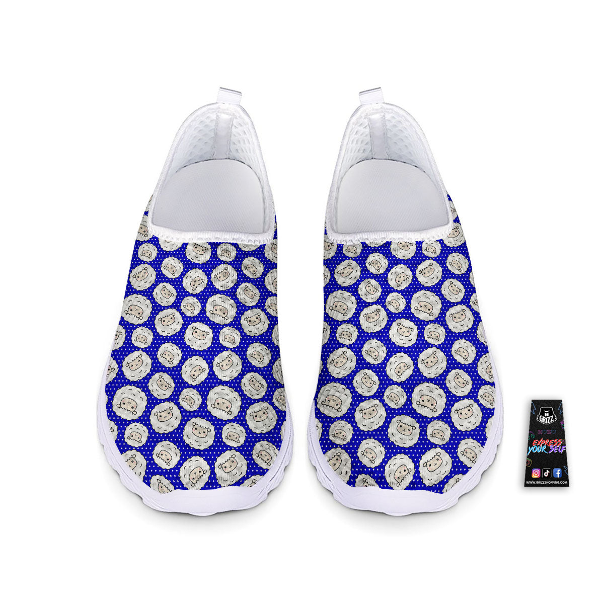 Sheep Cartoon Print Pattern Nurse Shoes-grizzshop