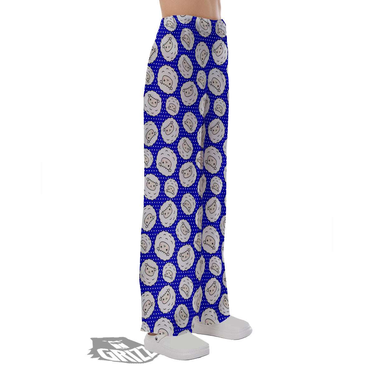 Sheep Cartoon Print Pattern Pajama Pants-grizzshop