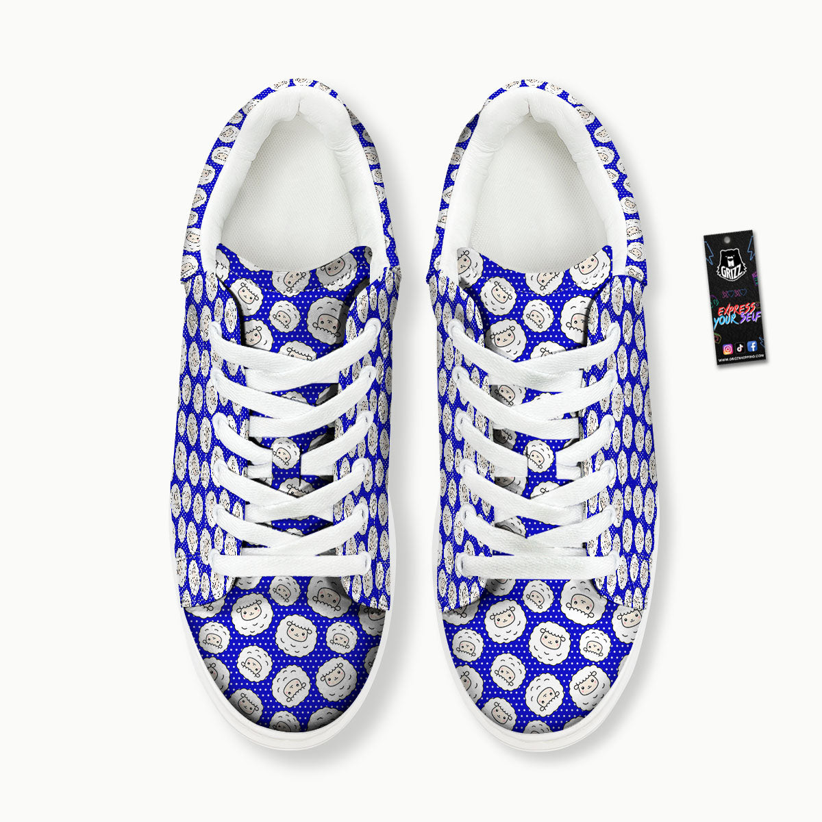Sheep Cartoon Print Pattern Platform Shoes-grizzshop