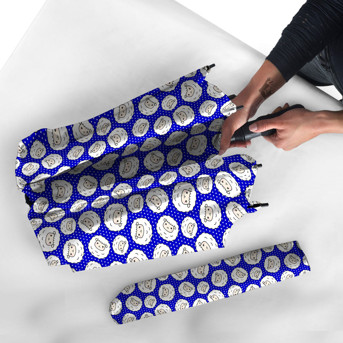 Sheep Cartoon Print Pattern Umbrella-grizzshop