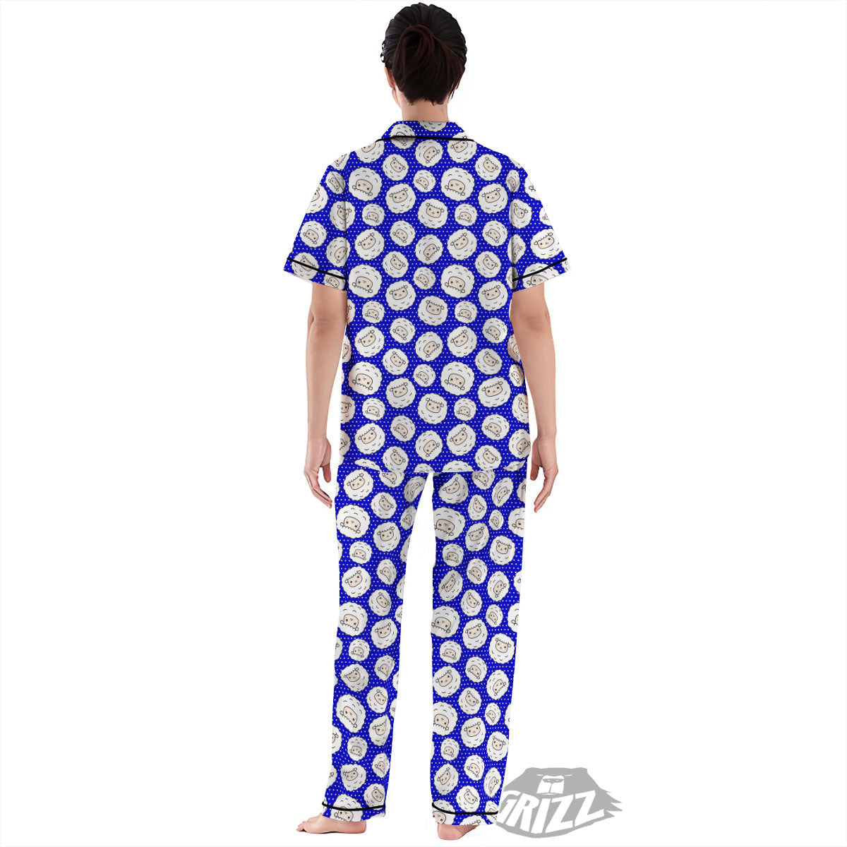 Sheep Cartoon Print Pattern Women's Pajamas Set-grizzshop