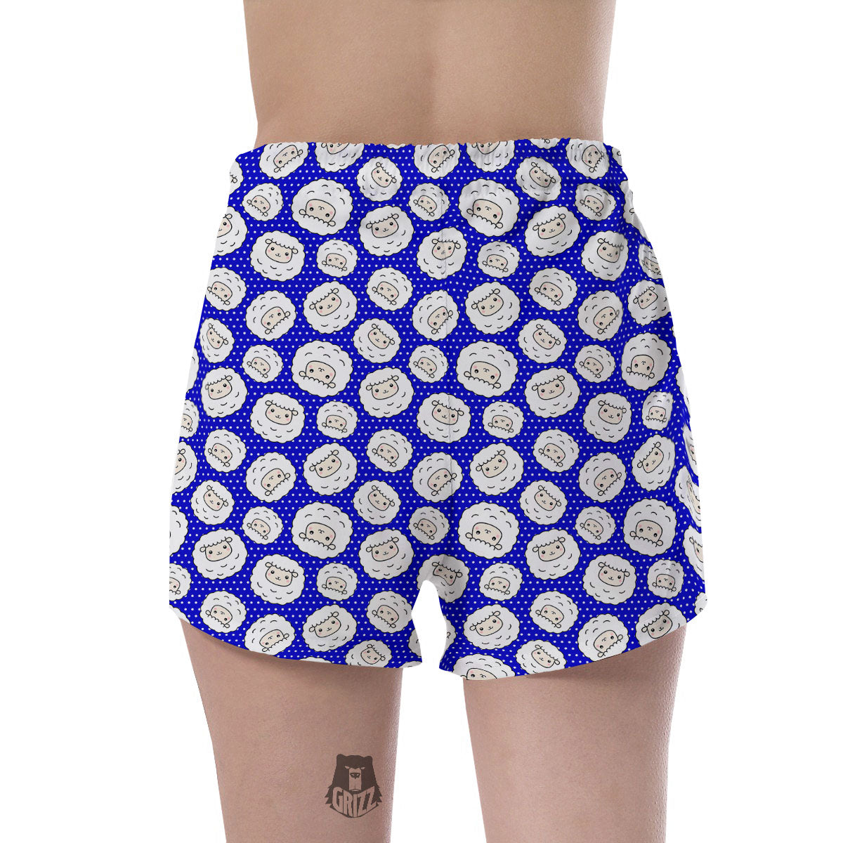 Sheep Cartoon Print Pattern Women's Shorts-grizzshop