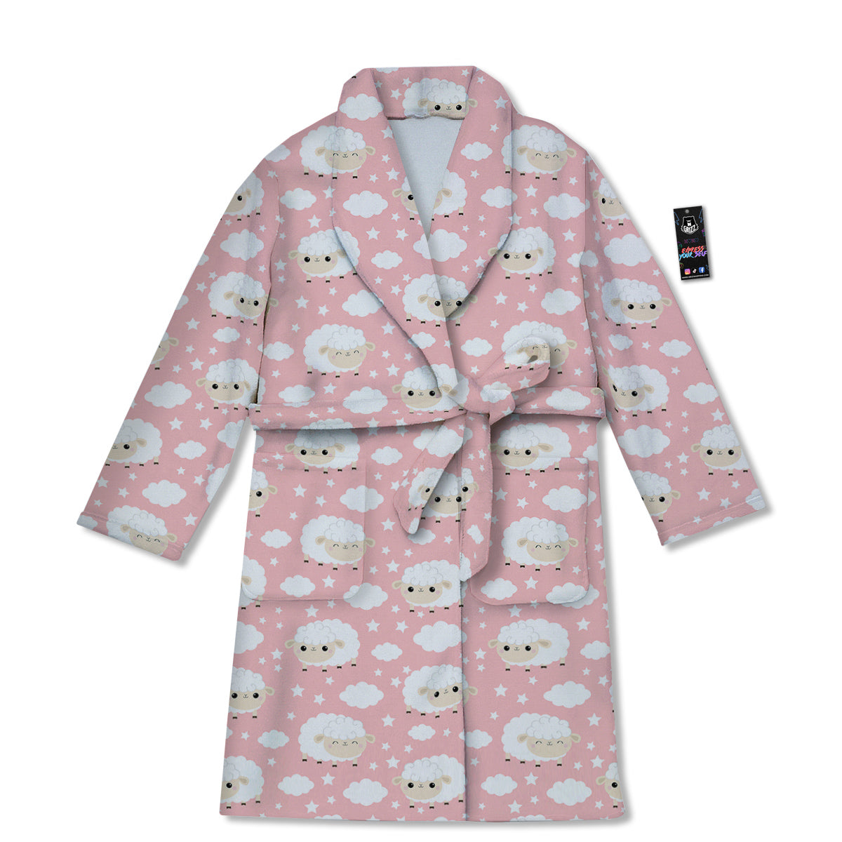 Sheep Cute Print Pattern Bathrobe-grizzshop