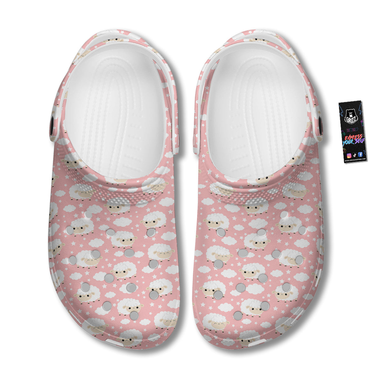 Sheep Cute Print Pattern Clog-grizzshop