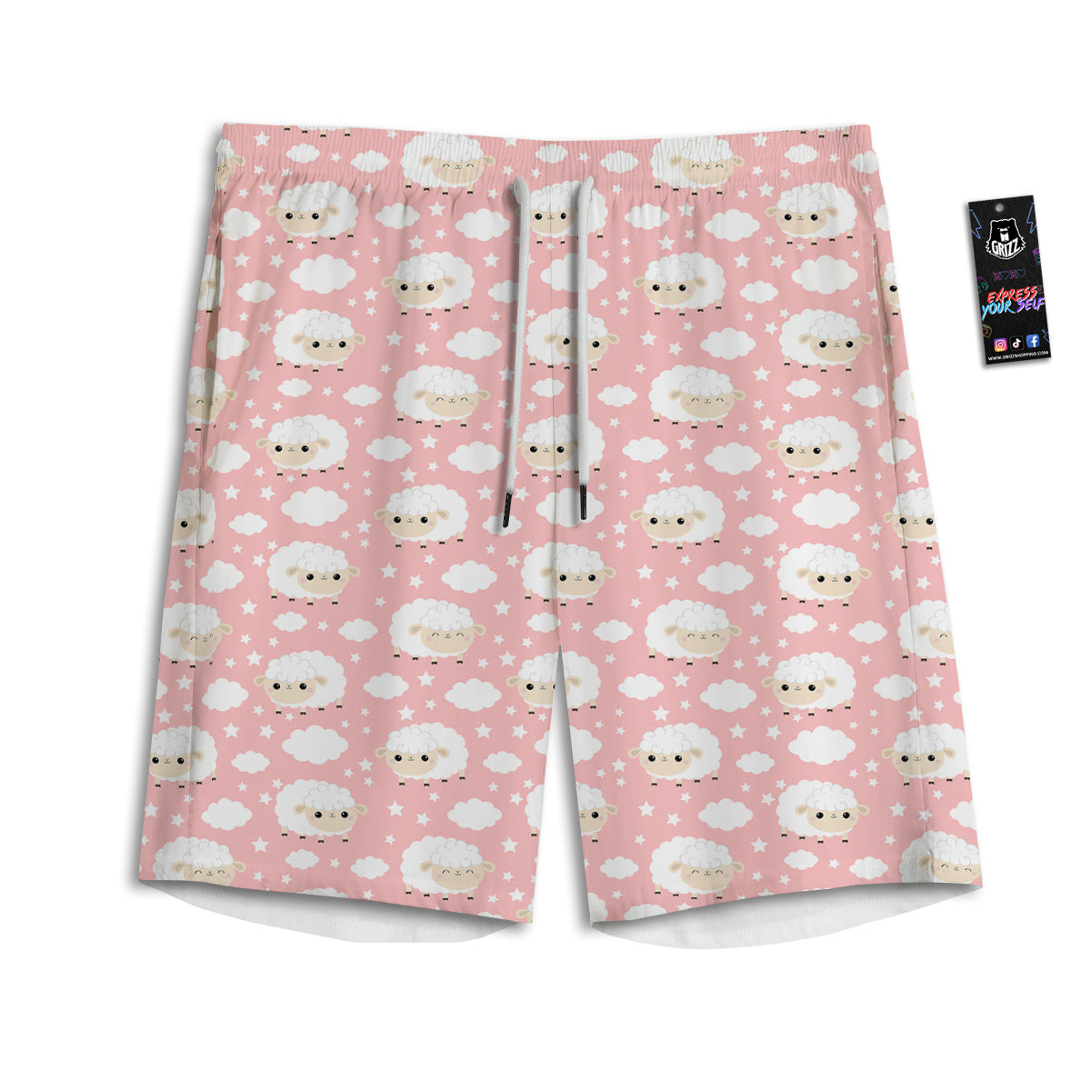 Snowflakes Merry Christmas Print Pattern Men's Athletic Shorts