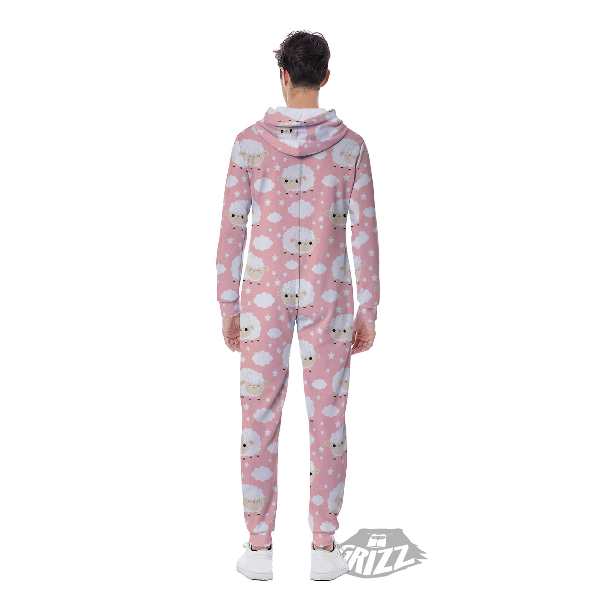 Sheep Cute Print Pattern Men's Jumpsuit-grizzshop