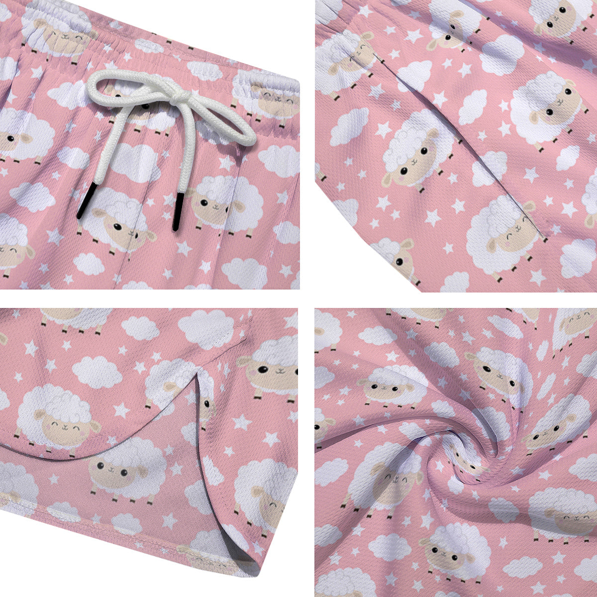 Sheep Cute Print Pattern Men's Running Shorts-grizzshop