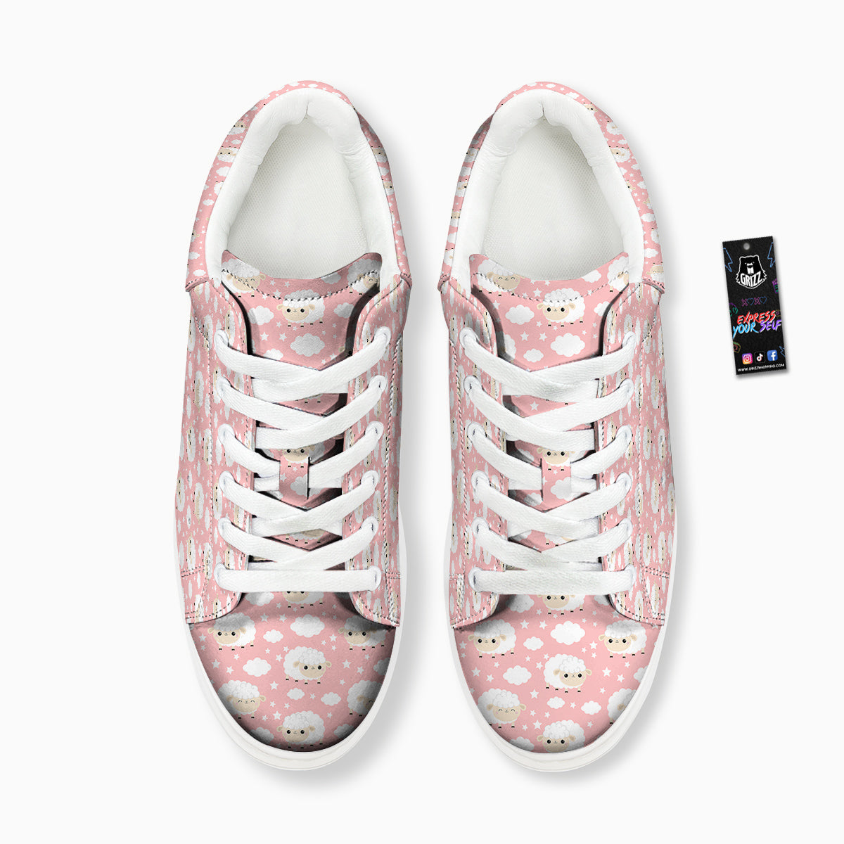 Sheep Cute Print Pattern Platform Shoes-grizzshop
