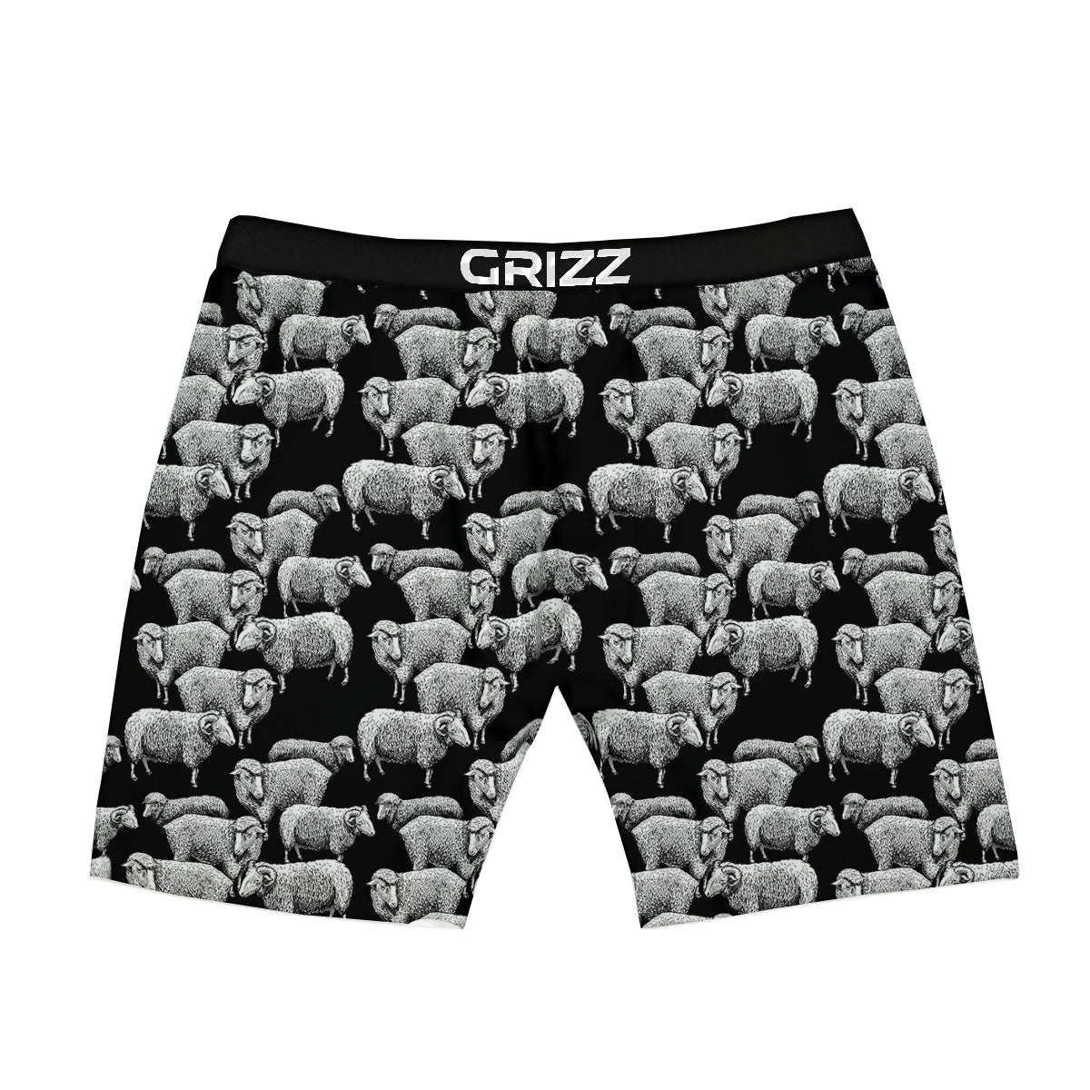 Sheep Doodle Print Pattern Boxer Briefs-grizzshop