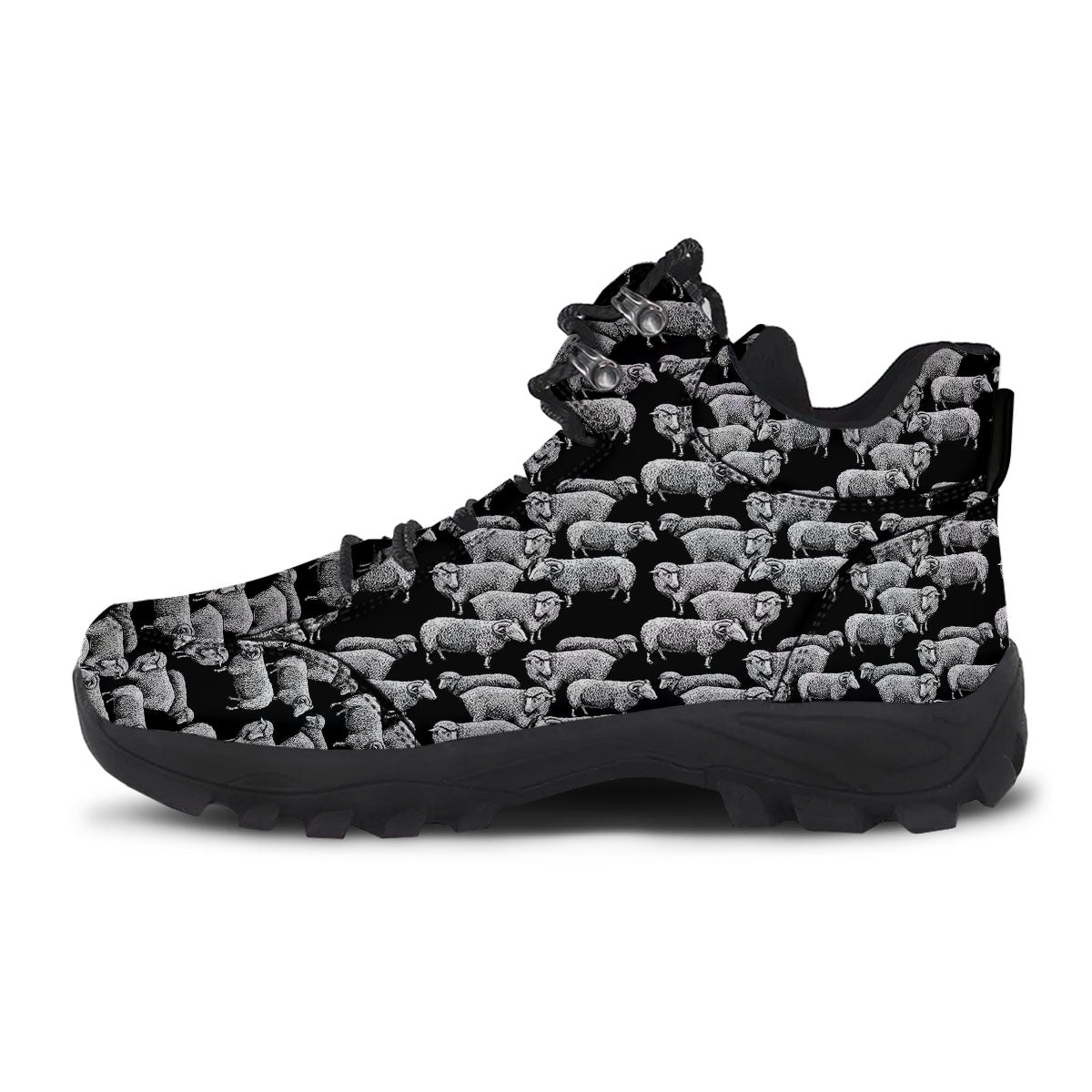 Sheep Doodle Print Pattern Hiking Shoes-grizzshop