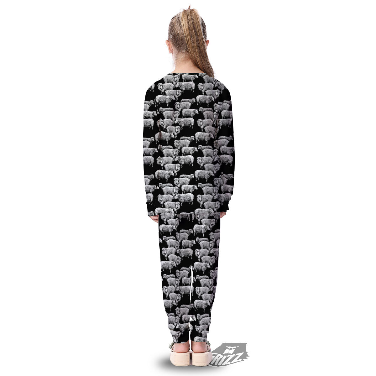 Sheep Doodle Print Pattern Kid's Pajamas-grizzshop