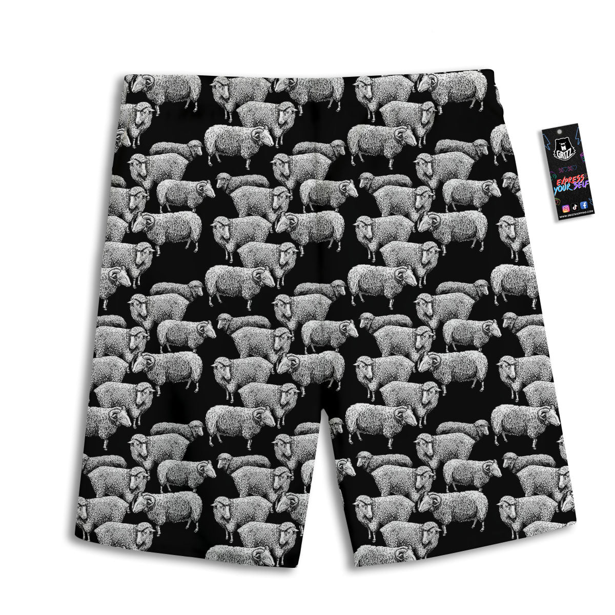 Snowman Holiday Print Pattern Men's Athletic Shorts