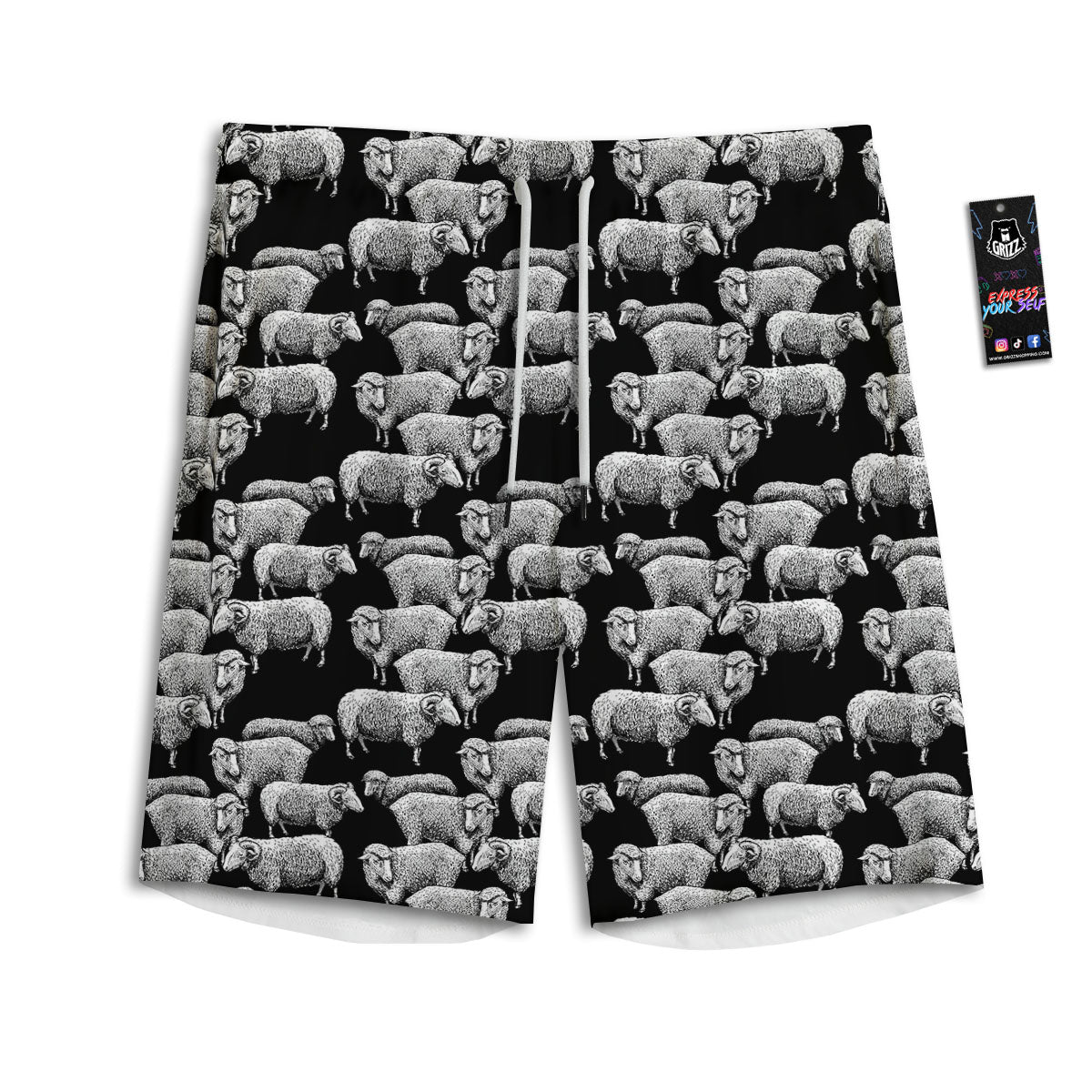 Snowman Holiday Print Pattern Men's Athletic Shorts