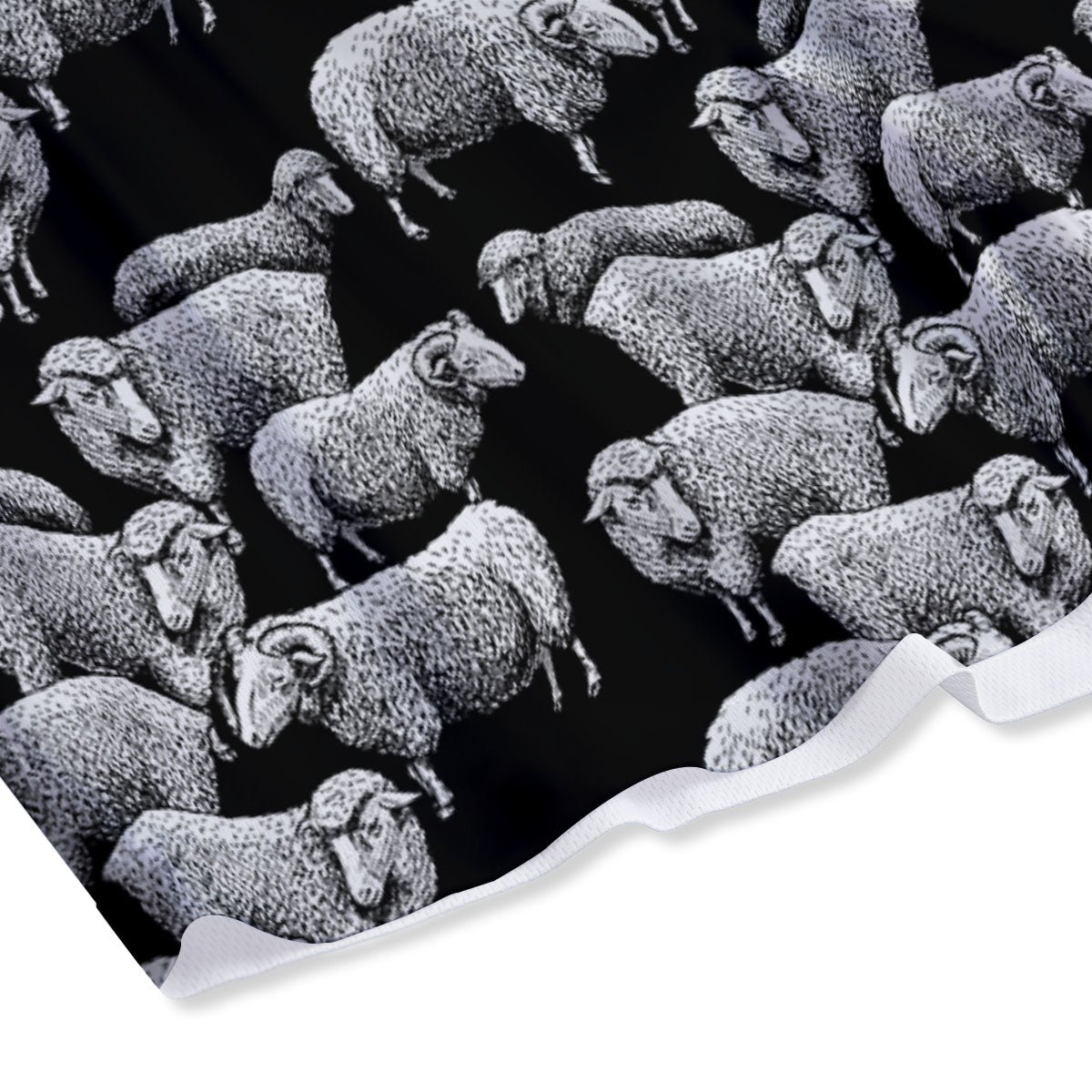 Sheep Doodle Print Pattern Mesh Shorts-grizzshop