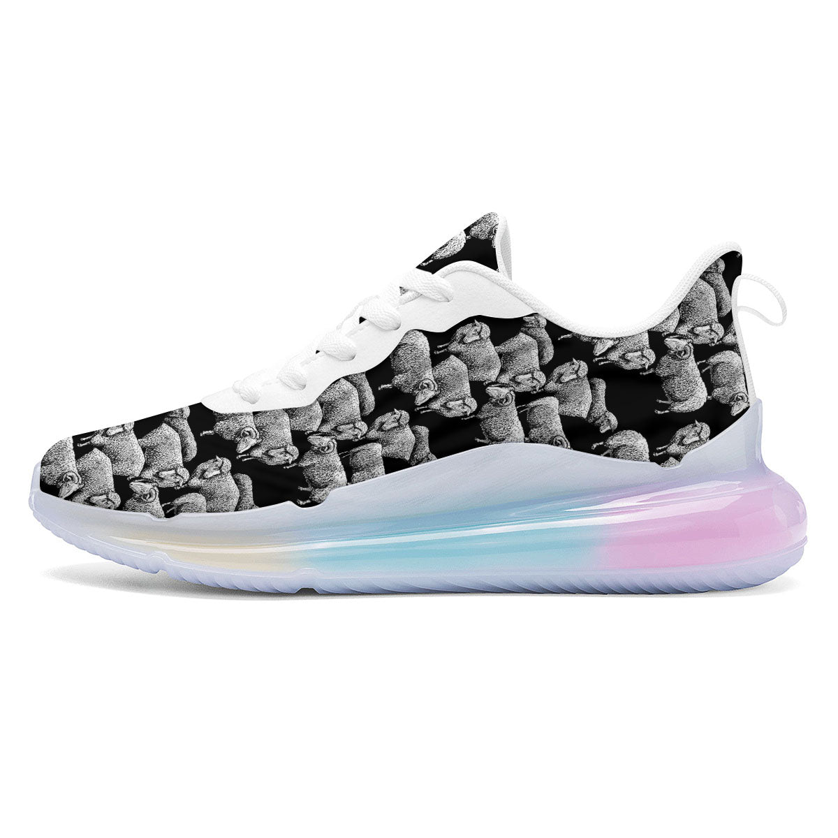 Sheep Doodle Print Pattern Running Sneakers-grizzshop