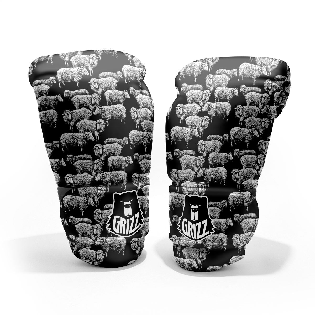 Sheep Doodle Print Pattern Sparring Gloves-grizzshop