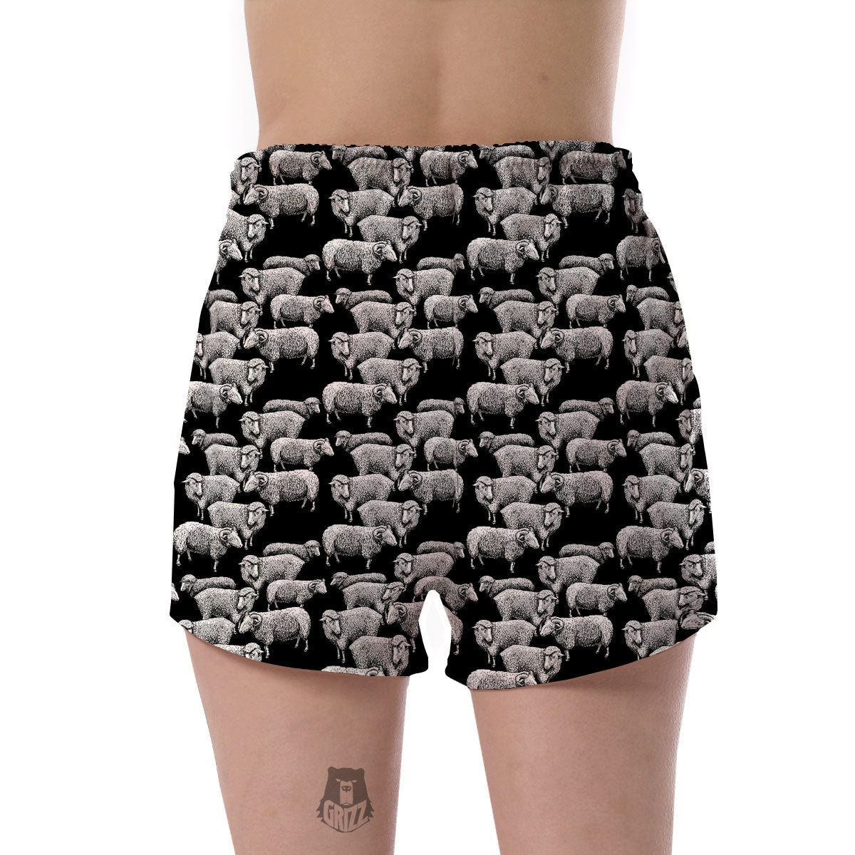 Sheep Doodle Print Pattern Women's Shorts-grizzshop
