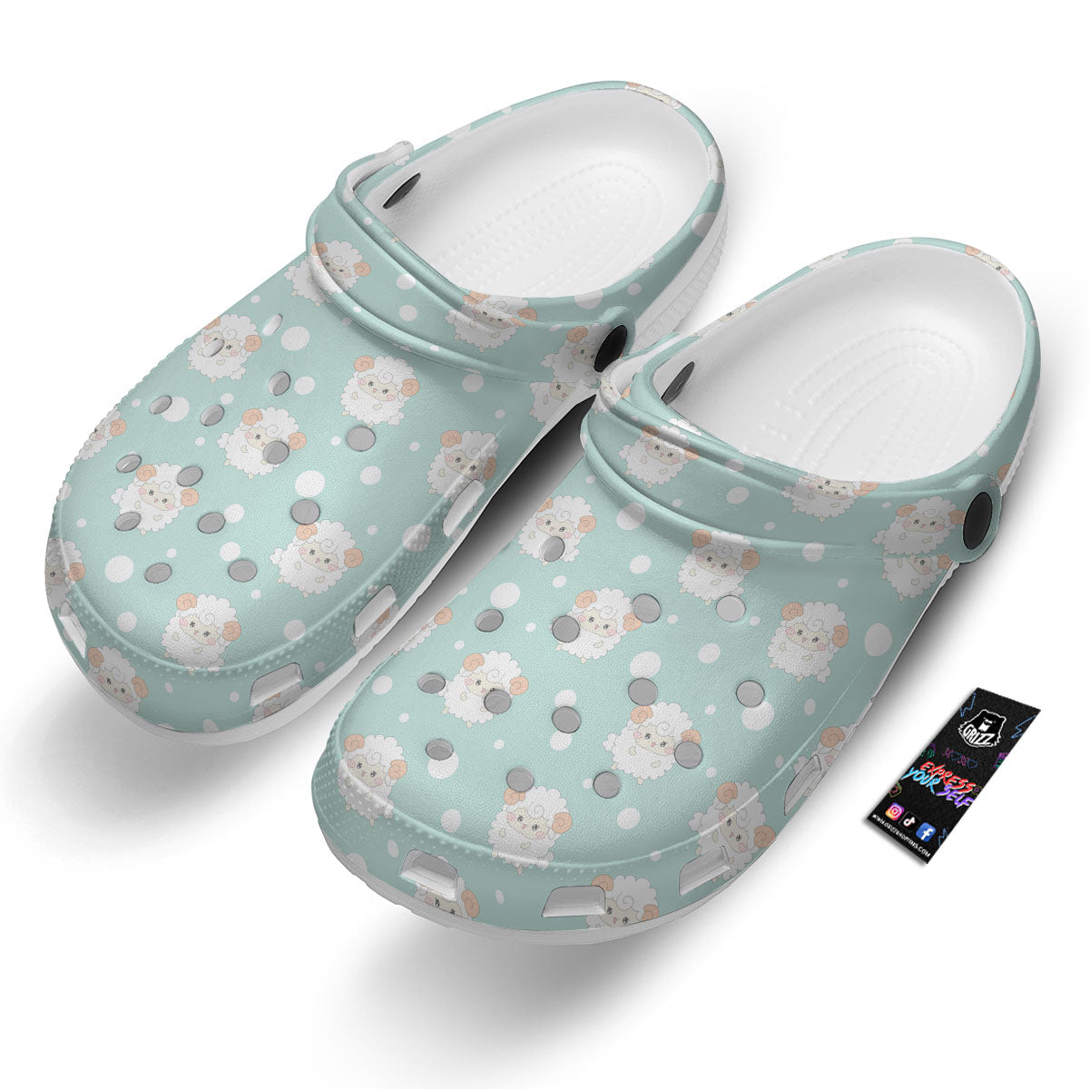 Sheep Kawaii Print Pattern Clog-grizzshop